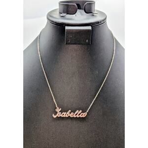 Silver Tone Cursive  'Isabella' Name 18" Necklace